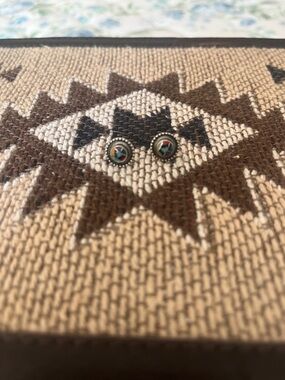 Genuine Sterling Silver Navajo Multi-Color Inlay Stud Earrings